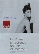 PUBLICITE EPEDA MATELAS SOMMIER OREILLER COUETTE LITERIE DE 2016 FRENCH AD PUB