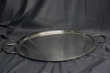 Plateau en métal argenté de