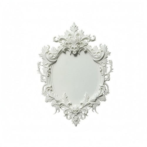 Cadre ovale baroque feuilles - cadre,