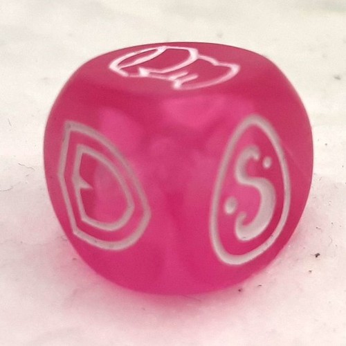 Dé transparent rose - rose, [dé