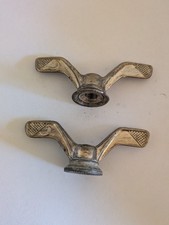 Paire de papillon laiton serrage de roue vélo ancien vintage Ø 8 mm