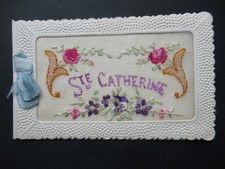 CARTE BRODEE - Sainte Catherine - Carte Double avec feuillet intérieur