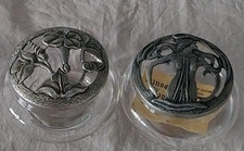 2 POTS VERRE ET ETAIN BONBON