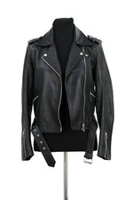Veste en cuir noire Claudie