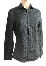 Noir Uni H&M Hommes / Unisexe Slim Fit Manche Longue Chemise TAILLE S 102cm Neuf