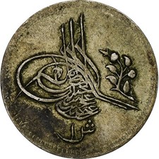 Égypte, Abdul Hamid II, 1 Kurush, AH 1293/1876, Argent, TB+