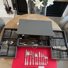 SET MENAGERE 139 p CHRISTOFLE CLUNY TRÈS BEL ETAT METAL ARGENTE COFFRE NEUF 8;