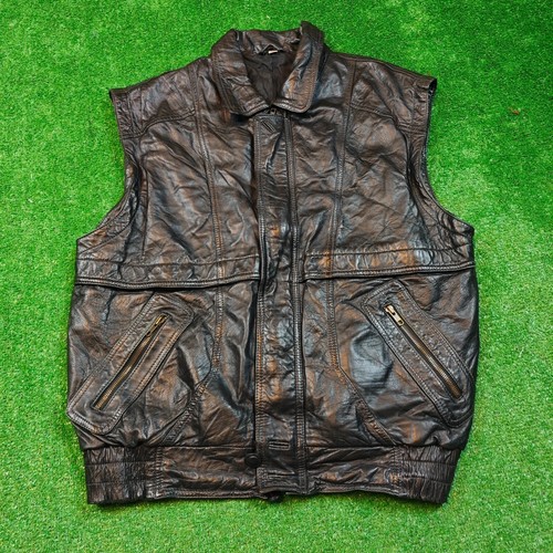 Veste gilet cuir - , vintage