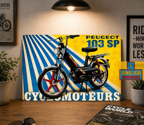 Peugeot 103 metal tin sign - peugeot,
