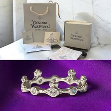 Vivienne Westwood Silver Crown Ring – Crystal Embellished – Size EU 57 / 18.1mm