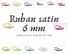 Ruban Satin 6 mm x 25 m – Haute Qualité – Déco, Couture, Mariage, ruban noel