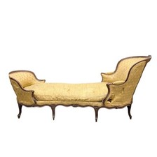 Chaise longue en duchesse d'époque XVIIIème en noyer