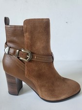 TAMARIS Bottines cuir daim marron talon 8 cm fermeture éclair Taille 38