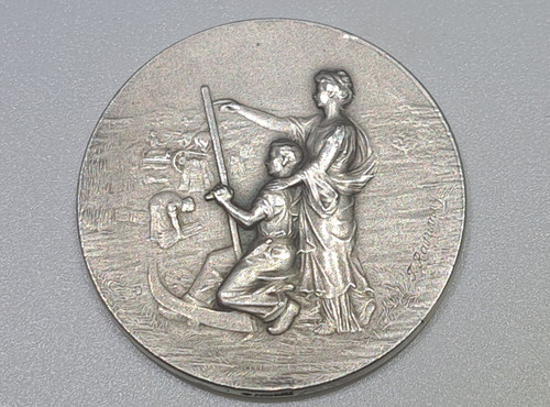 Médaille argent massif f - médaille,