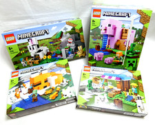 LEGO MINECRAFT LOT 4 SET EN BOITE AVEC NOTICE 21178 21184 21181 21170 INCOMPLET