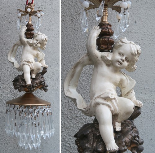 Spelter brass cherub - cherub, ceiling