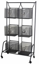 Étagère à Paniers 6 Tiroirs Desserte Etagère Verticale Commode, Armoire