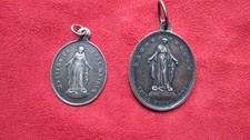 lot 2 Ancienne médaille  Argent Vierge Marie XIXe dont Ernnemont ROUEN 76