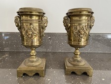 RARE PAIRE CASSOLETTES BRÛLE