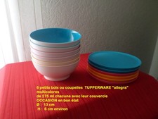 6 PETITS BOLS OU COUPELLES  TUPPERWARE (allegra) -occasion  BON ETAT
