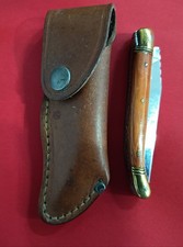 Laguiole G. David Thiers – lame 440, guilloché, bois+laiton, étui cuir