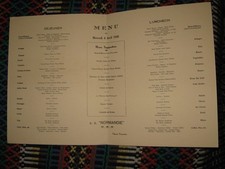 menu paquebot Normandie 6