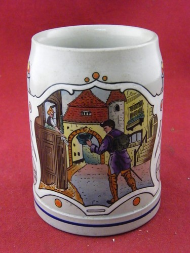 Chope bière grès emaillée - bière,