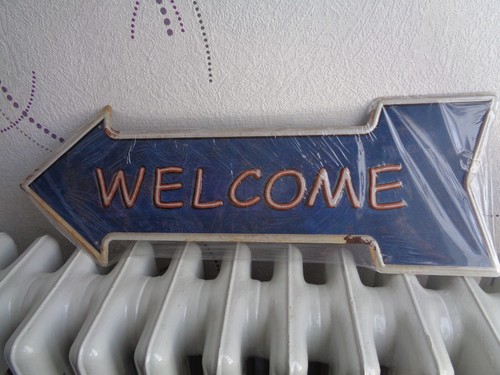 Tole metal fleche welcome - tole, 16