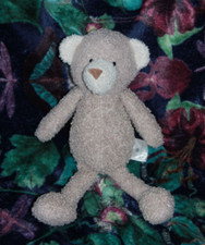 Doudou peluche ATMOSPHERA OURS  beige marron bouclette 32 cm COMME NEUF