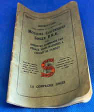 VINTAGE Mode d'emploi Notice MOTEURS ELECTRIQUES SINGER B.R.K Machine à Coudre