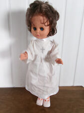 Ancien Vintage Années 60  Poupée Poupon 38 cm fille communion robe blanche croix