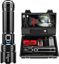 Lampe Torche LED Ultra Puissante, 500000 Lumens Lampe de Poche Rechargeable,