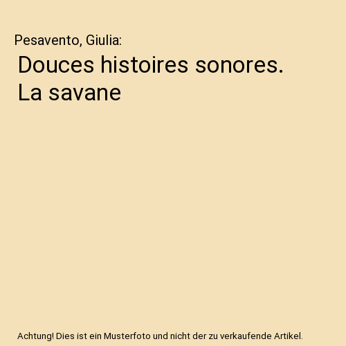 Douces histoires sonores la - sonores.,