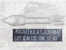 POCHOIR  STENCIL MARQUAGE ROQUETTE M6A1 . jeep willys bazooka us ww2