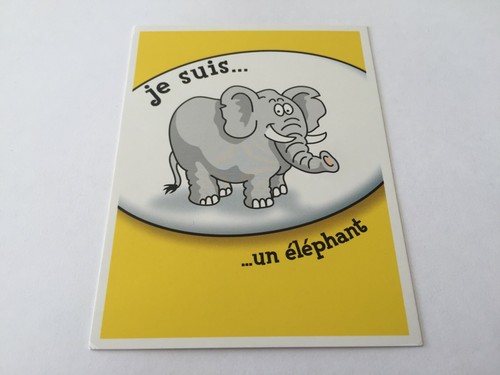 Carte suis éléphant - je, un