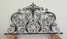 Tête De Lit 128 Cm En Fer Forgé À Queue De Paon Têtière Vintage 19