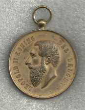 Belgique Médaille Léopold II Roi des Belges 15ème sept. 1907 très rare