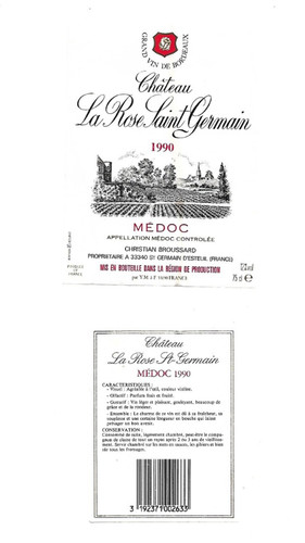 Etiquette vin médoc - etiquette, de