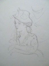 Pierre CORNU (1895-1996) Dessin buste femme, signé P229