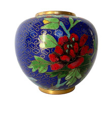 Vase boule vintage en émaux