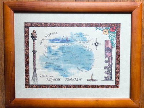 Carte isles polynesie - isles, la