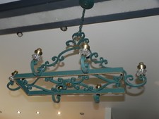 Lustre 6 feux fer forgé verre