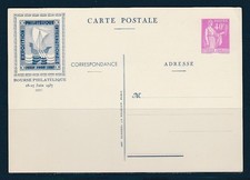 France carte entier postal 40c  type Paix 281 CP2 bourse philatélique 1937