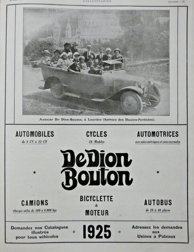 Publicité presse 1925 autocar - publicitÉ,