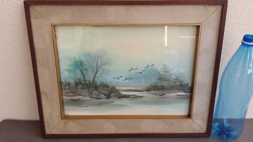 Ancien tableau aquarelle