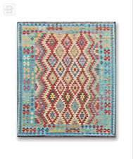 Tapis kilim en laine tissé à la main style ancien 287 x 196 cm