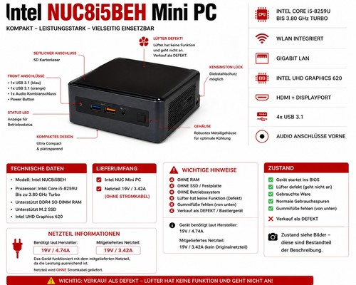 Intel nuc8i5beh mini - mini, pc
