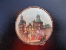 Poudrier miroir maquillage fond de teint Montbéliard 1950 tourisme souvenir rare