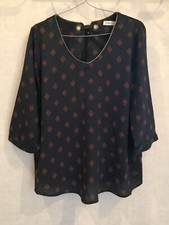 Blouse bleu marine col argenté polyester T38 Noémie & co (2304122)F