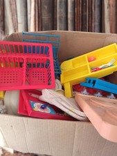 Lot vintage jouets fruits anciens plastique années 1960 supermarché rétro enfant